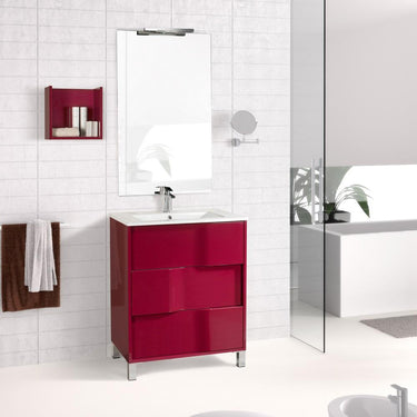 Eviva Toronto 24″Dark Red Free standing Bathroom Vanity with White Porcelain Sink Vanity Eviva